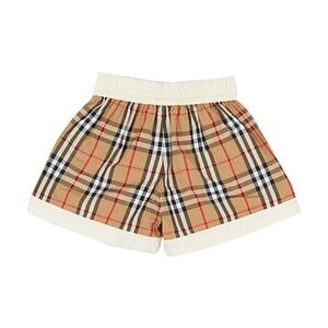 Girls Burberry Kids Chequerboard Jacquard Stretch Shorts - size 10 - Pale Cream
